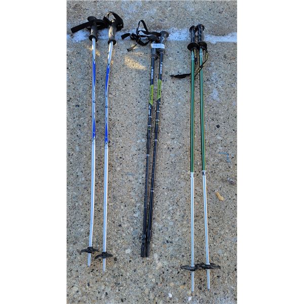 Three Sets Of Ski Poles