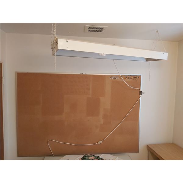 1 Large Corkboard & Fluorescent 2 tube hanging light
