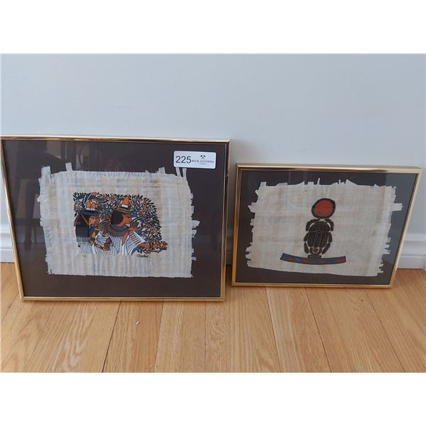 2 Papyrus Framed Prints. 1 with Certificate of Authenticity