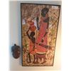 Image 1 : African Mask & African Printed Cloth in Frame