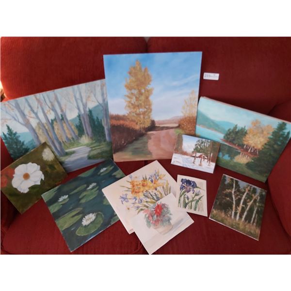 Assorted Unframed Paintings - Artist Unknown