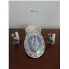 Image 1 : Our Lady of Lourdes Musical Rosary Box # J5543 by Hector Garrido & 2 Miniature Cat Candle Holders