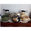 Image 1 : Tea Serving Tray with Unique Mugs, Teapot & More