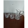 Image 3 : Crystal and Glass Items, Candy dish, Cream & Sugar Dishes with Tray, Butter Dish and Pitcher