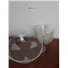 Image 2 : Grape Motif Glass Serving Bowl & Individual Bowls, Cake Stand & 4 Dessert Glasses