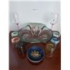 Image 1 : Coloured Glass Assortment Including Stunning Glass Bowl, Wine Glasses & Glasses