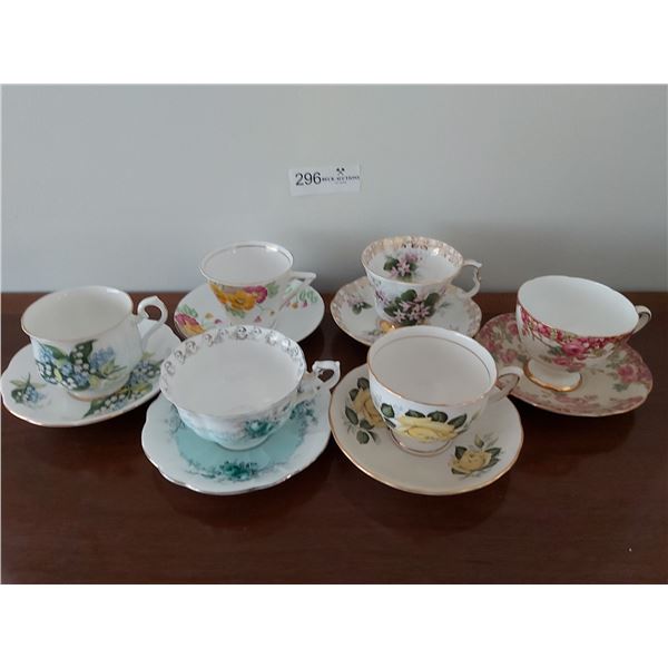 6 Assorted Cups and Saucers