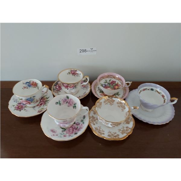 6 Assorted Cups and Saucers