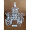 Image 1 : 20 Crystal Liquor Glasses, Crown Decanter & Glasses