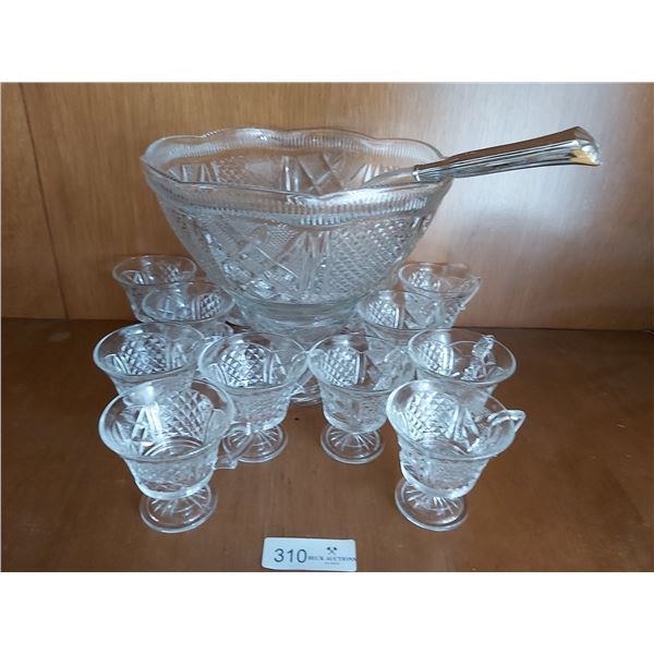 Punch Bowl with 12 Cups and Ladle