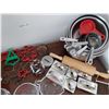 Image 3 : Assorted Baking Supplies including Pyrex Measuring Cups, Cookie Cutters, Rolling Pin & More