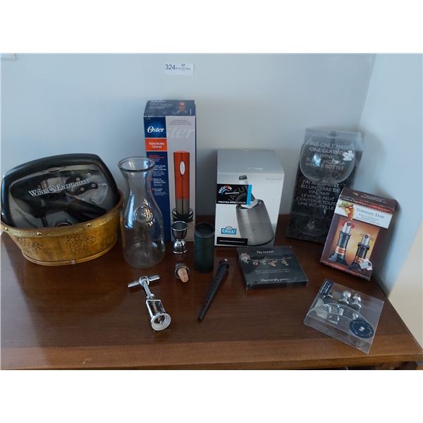 Assorted Wine and Bar Paraphanalia