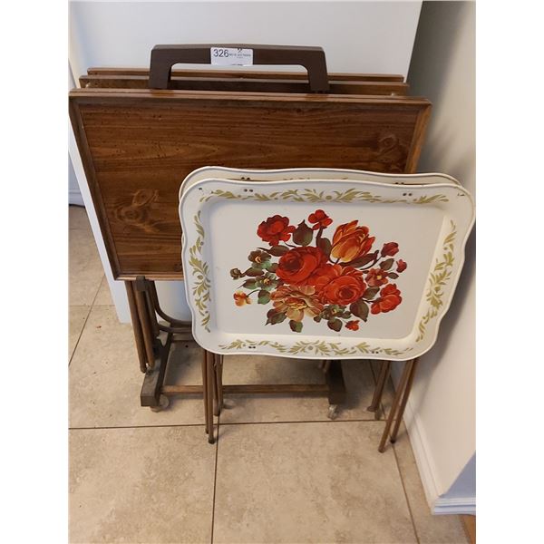 6 Vintage TV Tables and Rack