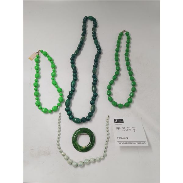 Costume Jewellery  - 4 Necklaces & Brooch