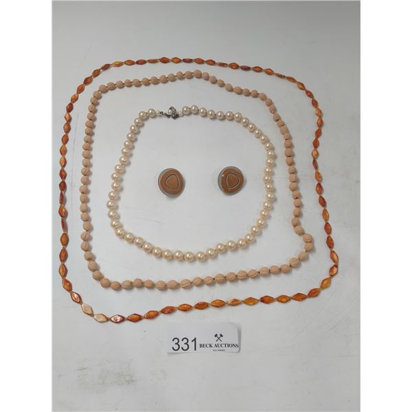 Costume Jewellery - 3 Necklaces & 1 Pair of Earrings