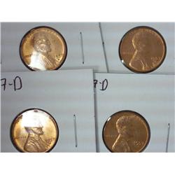 4-1957-D Lincoln Cents (UNC)