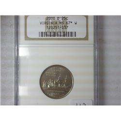 2000-D Virginia Quarter NGC MS 67 Star
