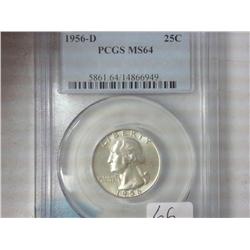 1956-D Washington Silver Quarter PCGS MS64