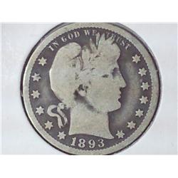 1893-O Barber Quarter
