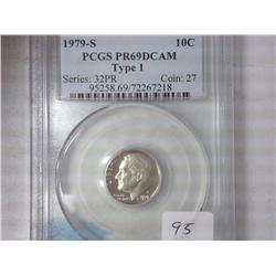 1979-S Type One Roosevelt Dime PCGS PR69 DCAM
