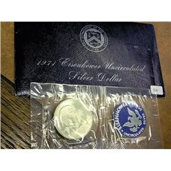 1971 Ike UNC Silver Dollar (Blue Pack)