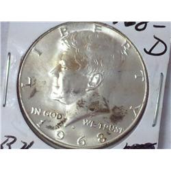 1968-D Kennedy Half Dollar (UNC) 40% Silver
