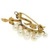 Image 5 : Detailed 14K Yellow Gold Graduated Pearl Grape Cluster Etched Brooch or Pendant