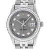 Image 2 : Rolex Mens Stainless Steel Slate Grey Diamond 36MM Datejust Wristwatch
