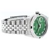 Image 4 : Rolex Mens Stainless Steel Green Roman Diamond & Emerald Datejust Wristwatch