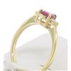 Image 5 : FINE 14k Solid Gold Pear Blood Red Ruby & Round Diamond Ladies Solitaire Ring