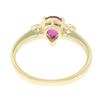 Image 6 : FINE 14k Solid Gold Pear Blood Red Ruby & Round Diamond Ladies Solitaire Ring