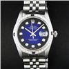 Image 1 : Rolex Mens Stainless Steel Blue Vignette Diamond & Sapphire Datejust Wristwatch