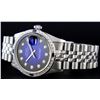 Image 3 : Rolex Mens Stainless Steel Blue Vignette Diamond & Sapphire Datejust Wristwatch