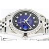 Image 9 : Rolex Mens Stainless Steel Blue Vignette Diamond & Sapphire Datejust Wristwatch