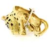 Image 8 : Vintage Textured 18K Yellow Gold Sapphire Leopard Brooch Pin Black Orange Enamel