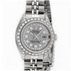 Image 1 : Rolex Ladies Stainless Steel 26MM Slate Grey String Diamond Lugs Wristwatch