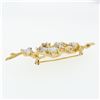 Image 5 : Vintage Large Textured 14K Gold FINE Opal & Diamond Free Form Tree Branch Brooch