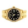 Image 3 : Rolex Mens 18K Yellow Black Diamond Lugs President Wristwatch