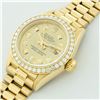 Image 3 : Rolex Ladies 18K Yellow Gold Champagne Diamond President Wristwatch