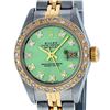 Image 1 : Rolex Ladies 2 Tone Green VS Diamond Datejust Wristwatch