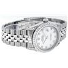 Image 3 : Rolex Mens Stainless Steel Mother Of Pearl Diamond Lugs Datejust Wristwatch