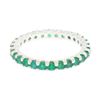 Image 1 : Solid Platinum 1.34 CTW 28 Round Fine Green Emerald Eternity Band Ring