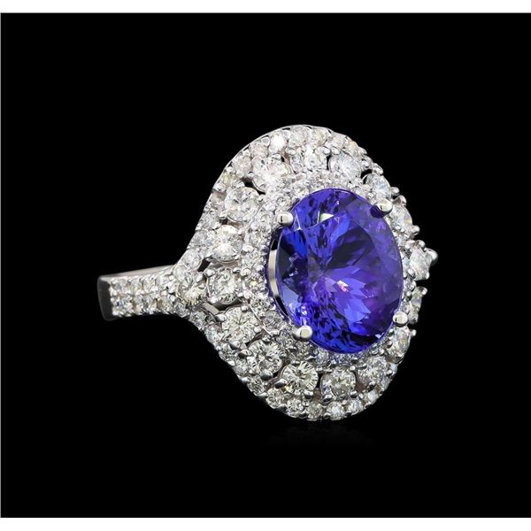 14KT White Gold 3.40 ctw Tanzanite and Diamond Ring