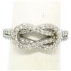 Image 3 : 14K White Gold 1.05 ctw Round Brilliant Diamond Interlocking Loop Love Knot Ring