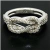 Image 4 : 14K White Gold 1.05 ctw Round Brilliant Diamond Interlocking Loop Love Knot Ring