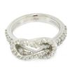Image 9 : 14K White Gold 1.05 ctw Round Brilliant Diamond Interlocking Loop Love Knot Ring