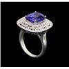 Image 4 : 14KT White Gold 5.29 ctw Tanzanite and Diamond Ring