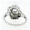 Image 7 : Art Deco 14k White Gold 1.45 ctw Round Aquamarine and Diamond Cocktail Ring