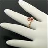 Image 6 : NEW Custom Made 14k Rose Gold Round Bezel Set Ruby Two Stone Simple Bypass Ring