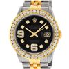 Image 1 : Rolex Mens Stainless Steel and Yellow Gold Black VVS Diamond 36mm Datejust